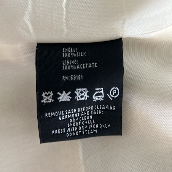 Carlisle Off White 💯 % Silk Linen Jacket High Neck Button Front Zipper Detail - Picture 9 of 10